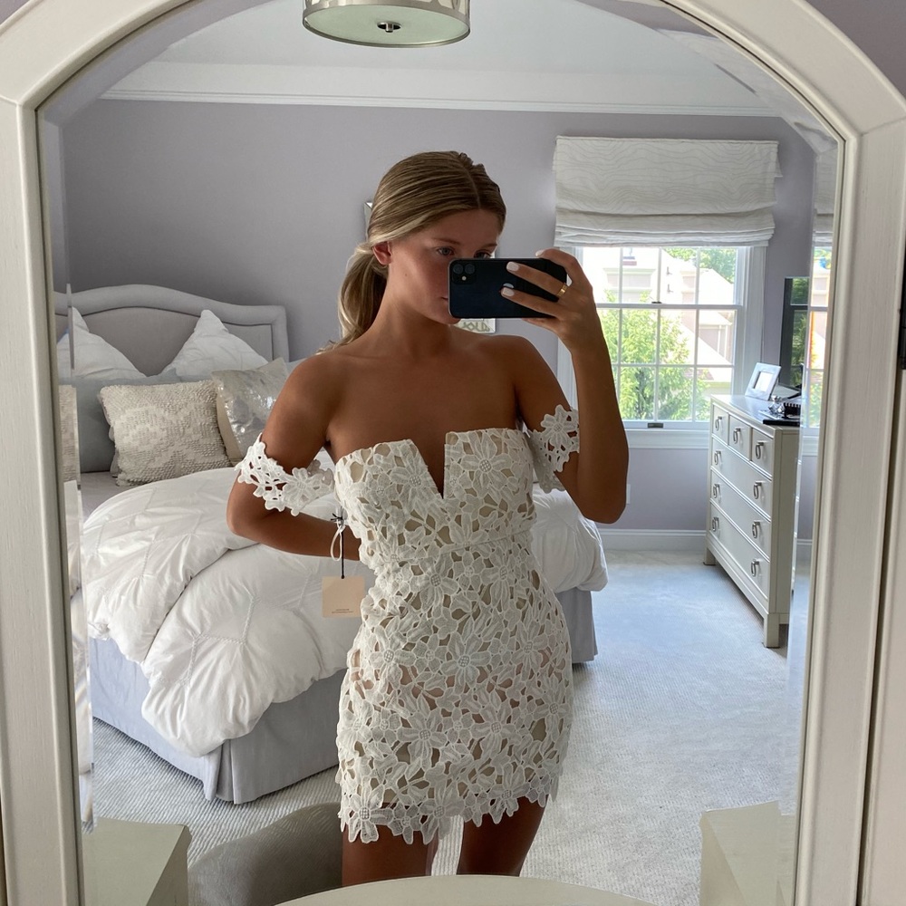 White Short Lace Dress